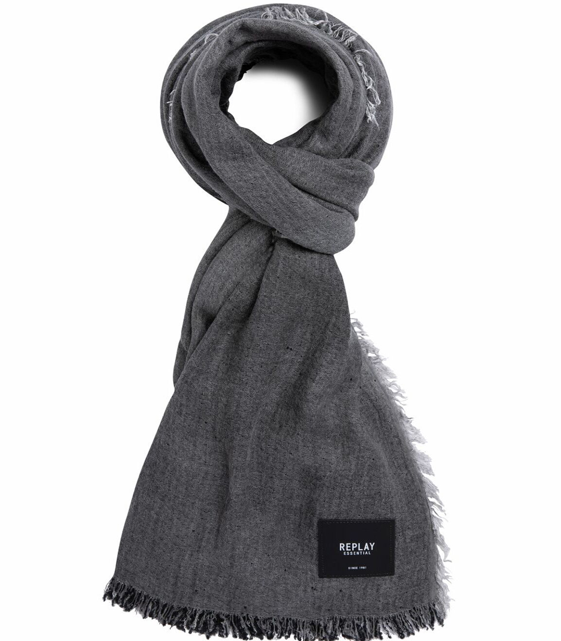 モダールブレンド フリンジスカーフ 詳細画像 ウォッシュブラック 1